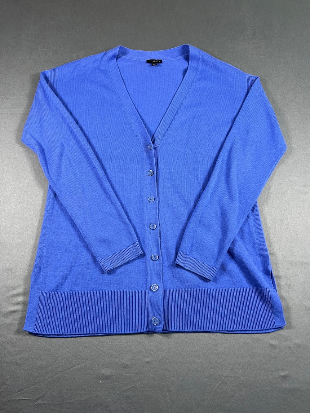 Talbots Bright Blue V-Neck Button Cardigan